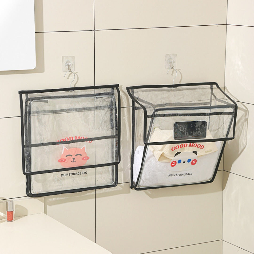 Bathroom transparent storage bag, put clothes toilet storage bag, transparent PVC large-capacity wall-mounted waterproof bathroom hanging bag - SJB-DIAMOND ELITES