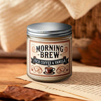 Morning Brew Rich Coffee & Vanilla Scented Candle, Hand-Poured Soy Wax, Single-Wick, Resin Jar with Glitter Embellishment, for Home Aromatherapy, Stress Relief, Decorative Gift for Holidays - Christmas, Easter, Thanksgiving, Lootquake LLC