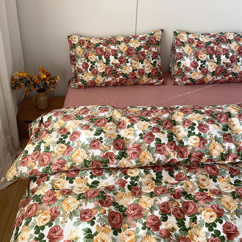 Four-piece Cotton Retro Bed Sheet Duvet Cover Student Dormitory Pi-Mart