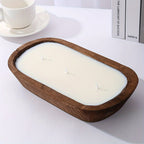 A Scented Candle with a Unique And Fresh Aroma, Made from Soy Wax And Presented in a Wooden Boat-Shaped Container. It Is Perfect for Homes, Hotels, And Upscale Restaurants. Widely Used to Create a Romantic And Warm Atmosphere