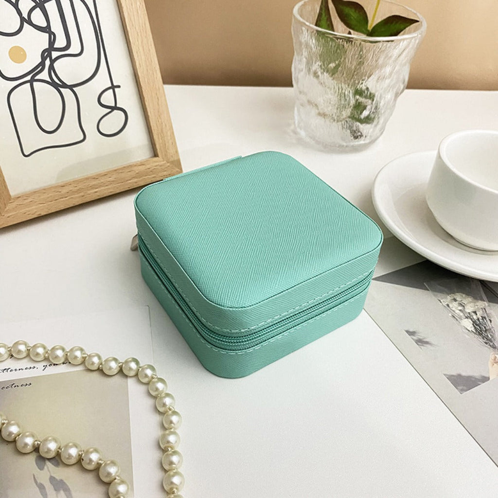 Jewelry storage box, storage box portable zipper case, travel jewelry stud earrings pu jewelry - SJB-DIAMOND ELITES