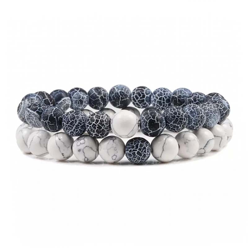 Natural Volcanic Stone White Pine Red Pine Tiger Eye Beaded Set Pi-Mart