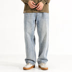 Men's Washed Distressed Straight Loose Straight Jeans