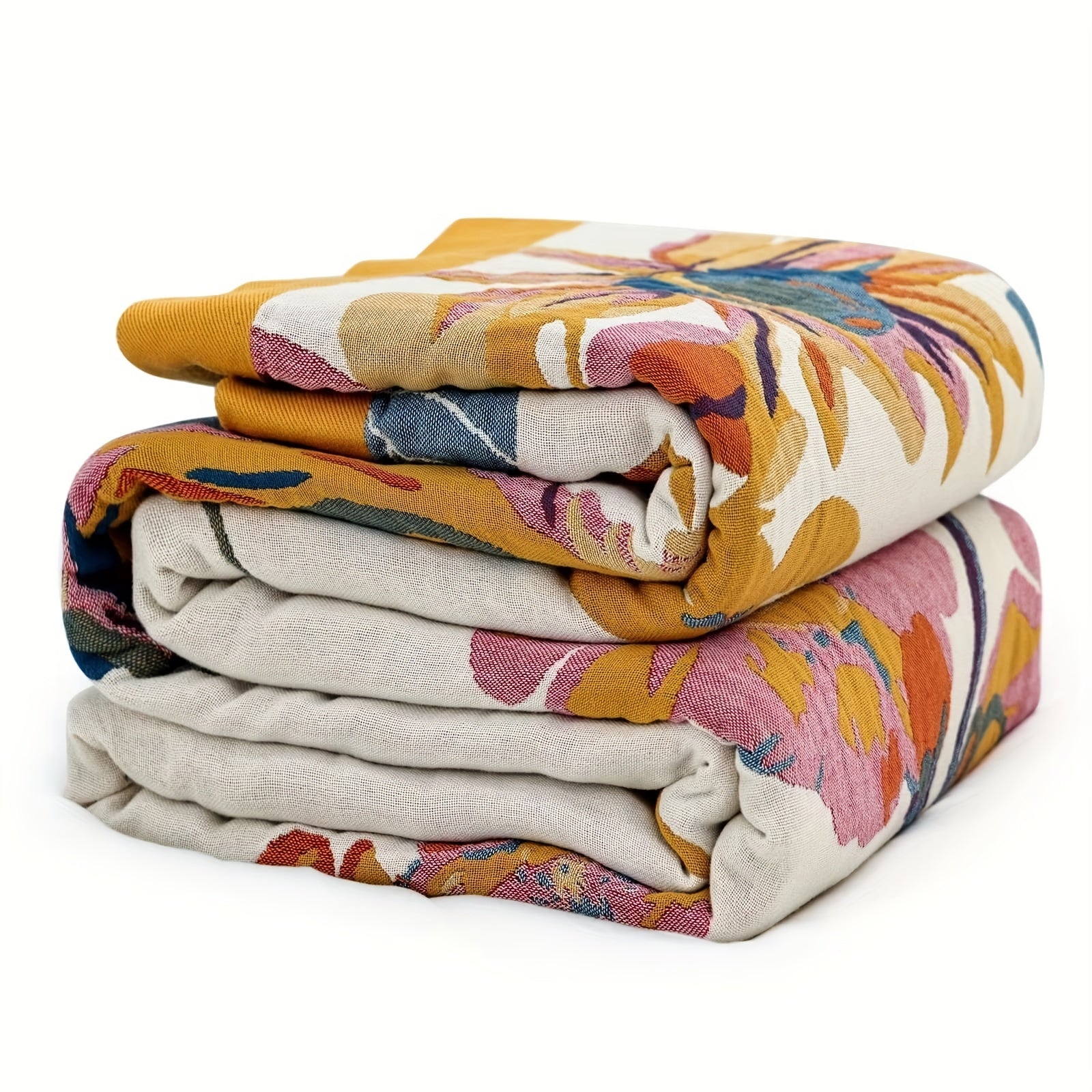 1pc Boho Throw Blanket, 100% Cotton Ultra Soft Bed Throw- Floral Bird And Butterfly Farmhouse Decor Bed Blankets, 60"×80" All Season Blanket For Sofa Couch Chair Lootquake LLC