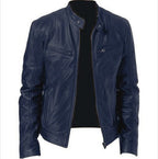 PU Leather Jacket Slim Leather Jacket Pi-Mart