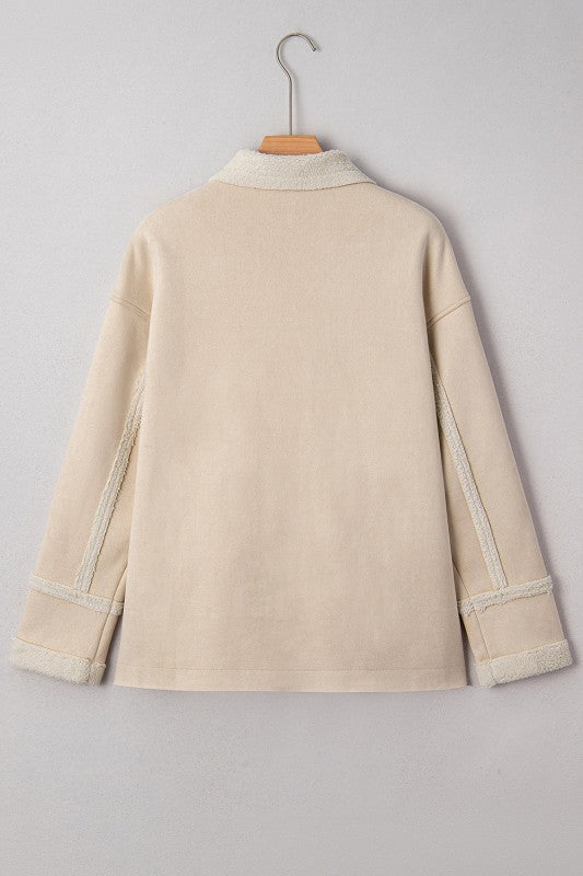 Western Suede Sherpa Lined Jacket THRIXINE