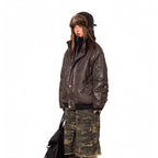 American-style Fake Two-piece Suede Bomber Jacket Cotton-padded Jacket Pi-Mart