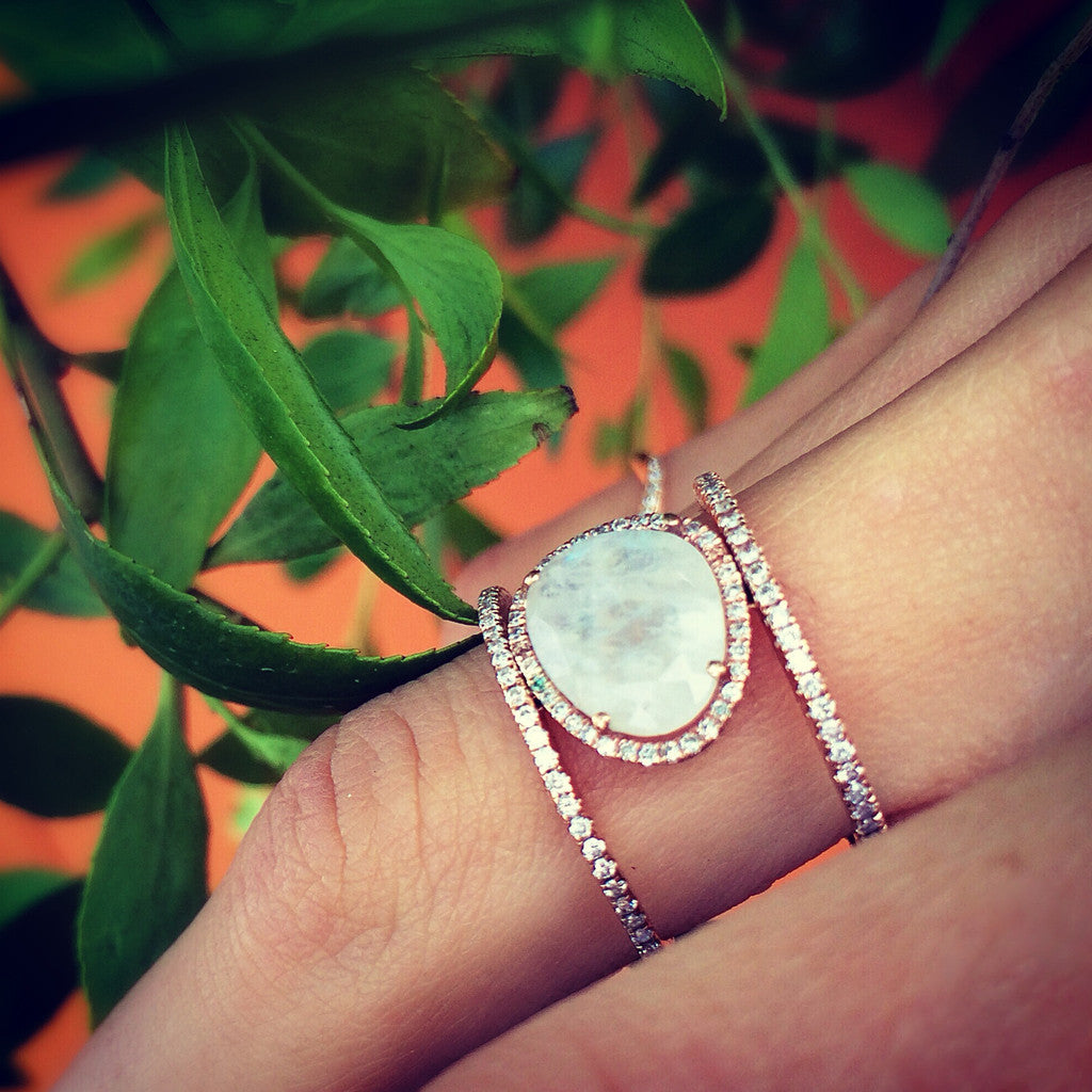 Double Band Moonstone Ring - SJB-DIAMOND ELITES