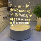 3d Small Night Lamp Desktop Luminous Note Board Pi-Mart