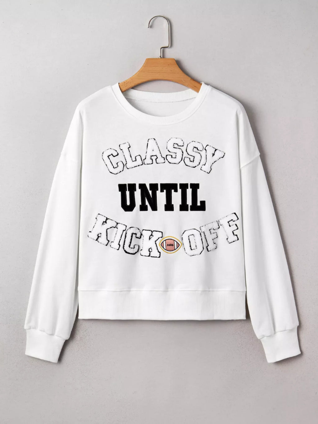 Plush Letter Patched Loose Sweatshirt