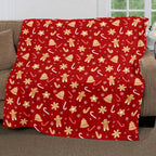 1pc Christmas Theme Blanket, Red Gingerbread Man Christmas Tree Blanket, Soft Warm Throw Blanket Nap Blanket For Couch Sofa Office Bed Camping Travel, Multi-purpose Gift Blanket For All Season Lootquake LLC