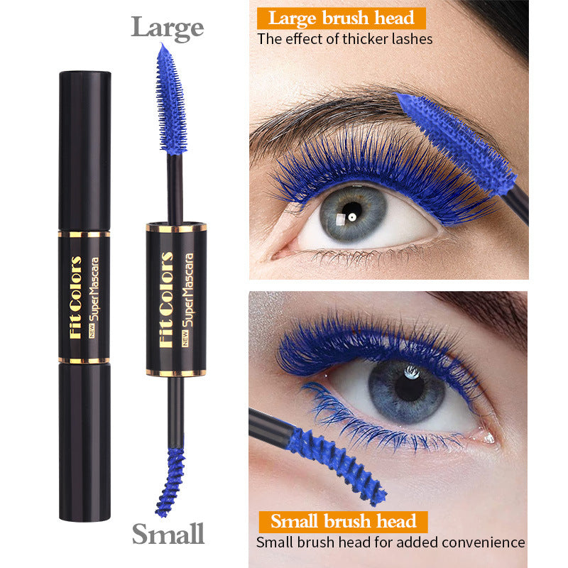 Double-headed Color Mascara Thick Curl More Than Waterproof Not Smudge White Eyebrow Dyeing Pi-Mart