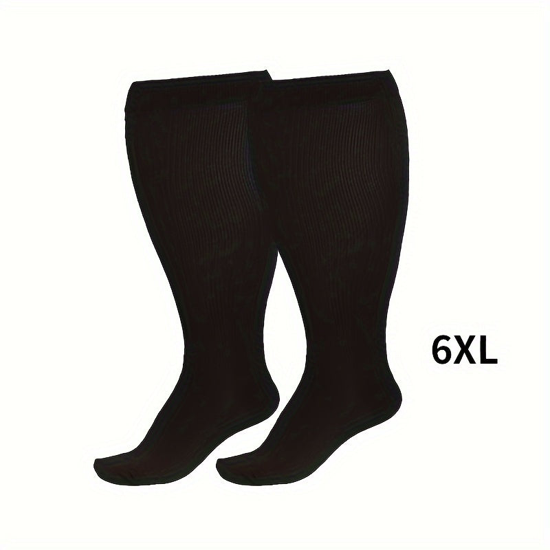 1pair Unisex Plus Size Compression Socks, Knee Length 20-30 Mmhg Breathable Circulation Calf Socks, Women Men's Socks & Hosiery Lootquake LLC