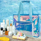 PVC Symphony translucent beach bag, Portable tote bag for going out, Transparent tote purse for sports, clear bag for stadium events - SJB-DIAMOND ELITES