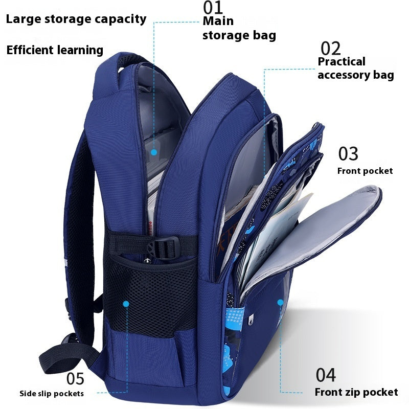 Breathable Light Negative Large Capacity Children's Schoolbag Pi-Mart