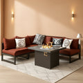 Grey Aluminum Outdoor Patio Set With Fire Pit Table Lootquake LLC