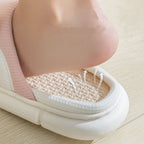 Cute Rabbit Slippers Linen House Shoes For Women Pi-Mart