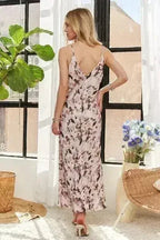 ADORA Watercolor V-Neck Midi Cami Dress