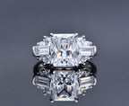 Sterling Silver 8X10 Ice Cut Ring High Carbon Diamond