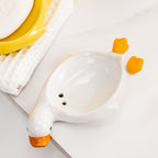 Small Yellow Duck Creative Ceramic Drain Soap Box Pi-Mart