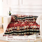1pc Southwest Native American Flannel Polyester Throw Double-side Printed Blanket, Aztec Geometry Pattern Travel Couch Bed Blanket Plush Soft Lightweight Blanket For All Season Lootquake LLC