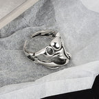Silver Color Hollow Surface Bump Ring Pi-Mart