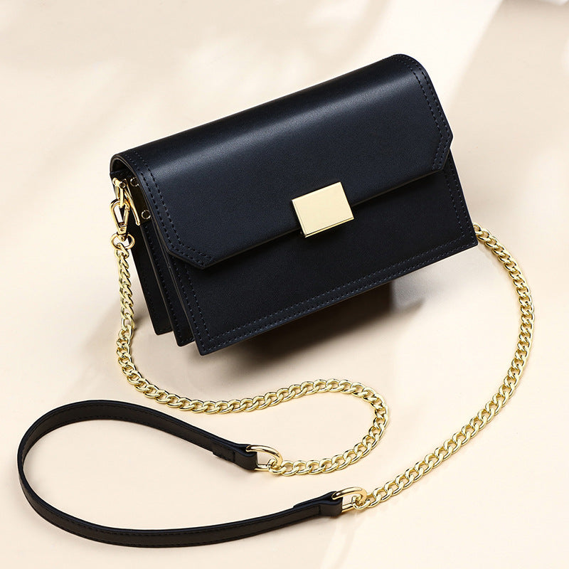 Genuine leather shoulder chain bag crossbody bag all-match small square bag - SJB-DIAMOND ELITES