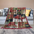 1pc Cozy Christmas Car Print Flannel Blanket - Ultra-Soft, Warm, and Lightweight Throw Blanket for Couch, Sofa, Office, Bed, Camping, and Travel - Multi-Purpose, All-Season Gift Blanket for Family and Friends with Versatile U Lootquake LLC