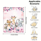 1pc Custom Flannel Blanket, Personalized Cartoon Animal Print Custom Your Name Flannel Blanket, Soft And Warm Memorable Moments Commemorative Blanket, Great Holiday Gift For Classmates, Friends, Family And Lovers, Used For Na
