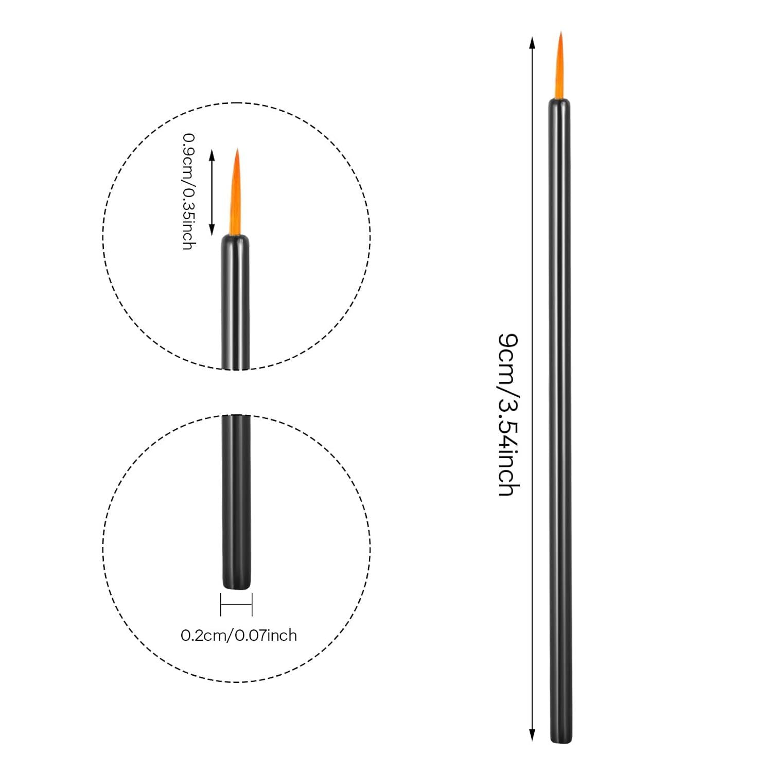One Hundred Pack Disposable Eyeliner Brushes - Ultra-Fine Point Applicators, Black Cosmetic Eye Wands For Precise Makeup Application Pi-Mart