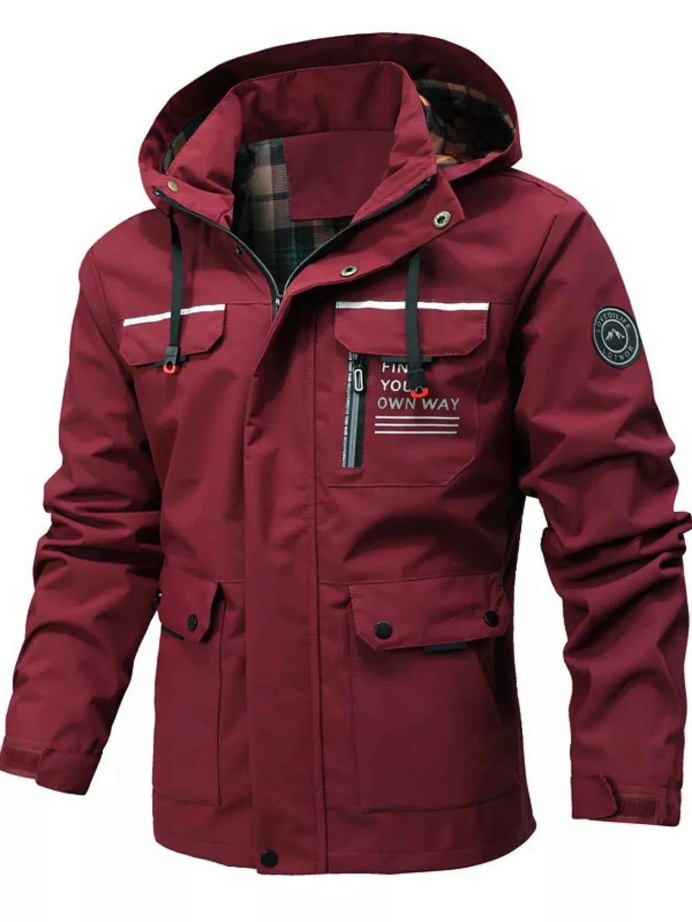 Men's Plus Size Hooded Outdoor Windproof Coat THRIXINE