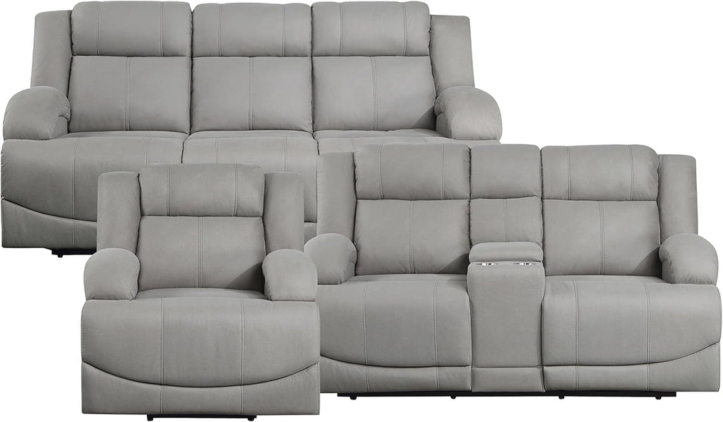 Landwood 3 Piece Power Reclining Living Room Set Gray