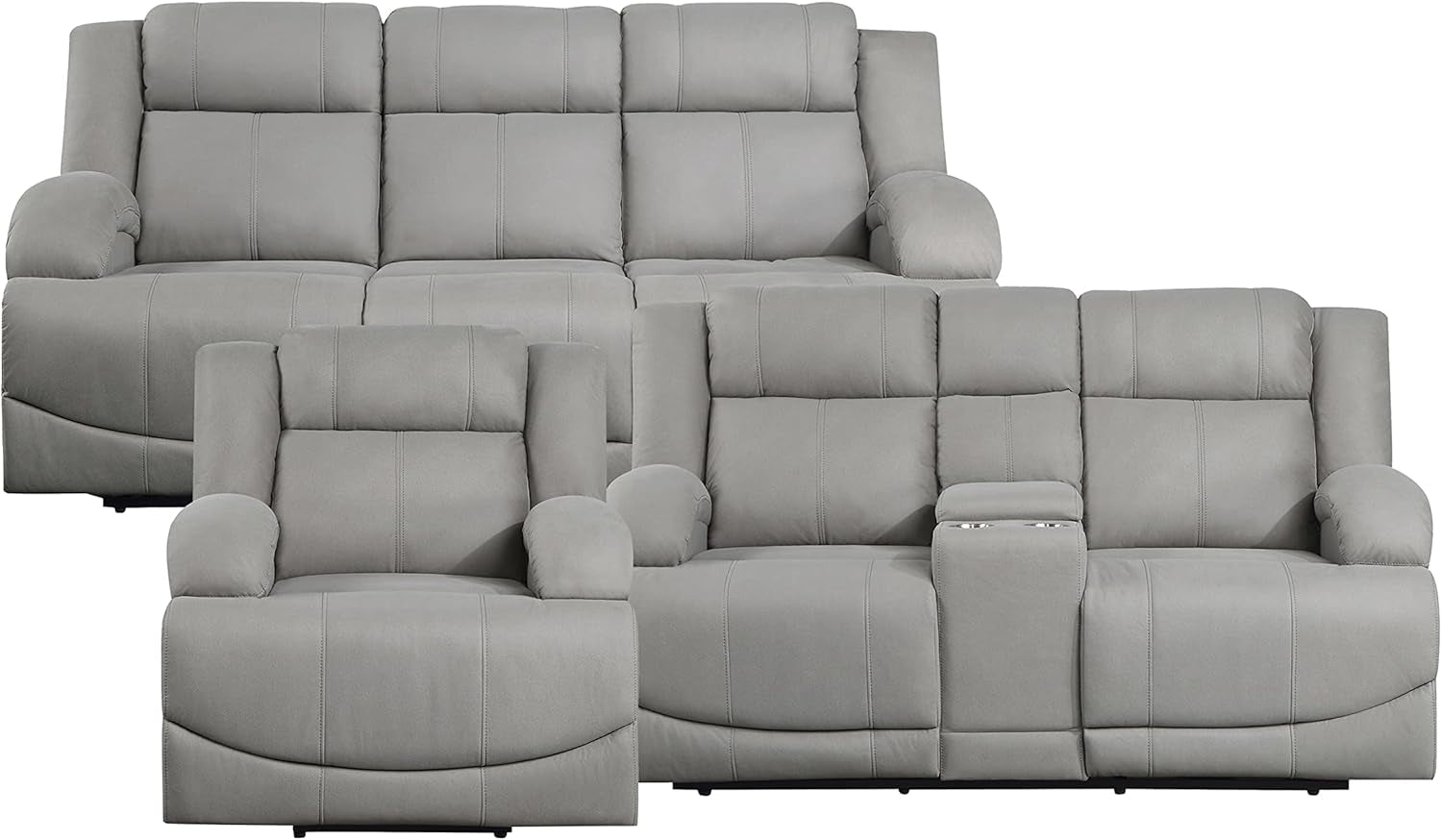 Landwood 3 Piece Power Reclining Living Room Set Gray