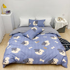 Cotton Four-piece Set Girl Heart Cartoon Pure Cotton  Linen Duvet Cover Bed Pi-Mart