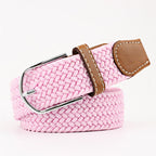 Women's Canvas Belt Student Pants Casual Stretch Braided Needle Buckle Pi-Mart