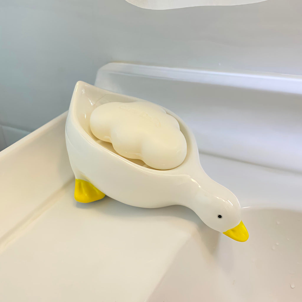 Cartoon Creative Cute Duck-shaped Ceramic Soap Box Pi-Mart
