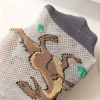 5 Pairs Of Boy's Trendy Dinosaur Pattern No Show Socks, Comfy Breathable Casual Soft Socks For Kid's Outdoor Activities Lootquake LLC