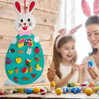 Easter Kids DIY Felt Bunny Pendants Toy with Detachable Alphabet Easter Ornament Kids Easter Gift for Home Door Wall Decoration Pi-Mart