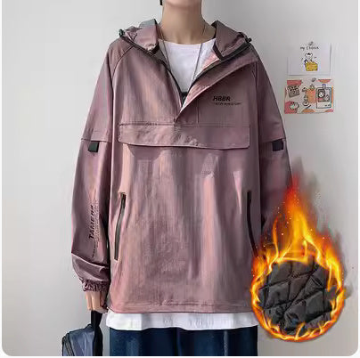 Fake Two Reflective Hoodie Jackets For Men Pi-Mart