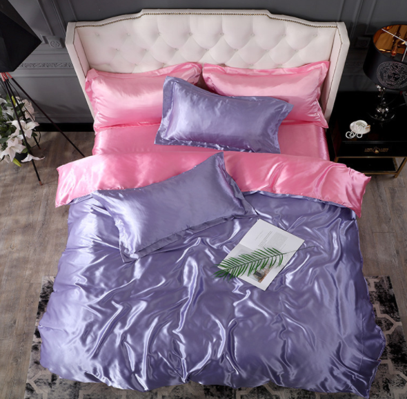Bed Sheet Quilt Cover Naked Sleep Cool Silk Single Three Piece Set Pi-Mart