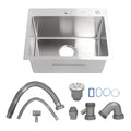 Single Basin Sink Set with Drainer, Stainless Steel Vegetable Washing Sink and Hose - SJB-DIAMOND ELITES