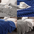 1pc Blanket Flannel/thick Blanket/grey/khaki/royal Blue/white/dark Gray/burgundy/beige/dark Brown/Silvery Gray/taro Purple/green/bedroom/guest Room/living Room/student Dormitory /car/sofa/travel Cute Multifunctional Blanket Lootquake LLC