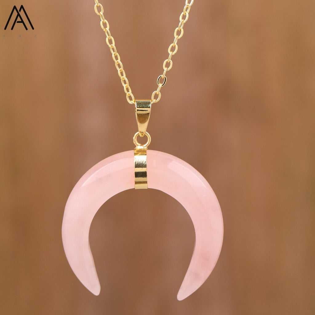 Moon Shape Amethyst Necklace Pi-Mart