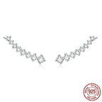 Shiny Beam S925 Silver Stud Earrings Fashionable Diamond Sterling