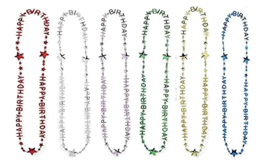 Guidea 24 Piece Colorful Happy Birthday Bead Necklaces Party Favors Lootquake LLC