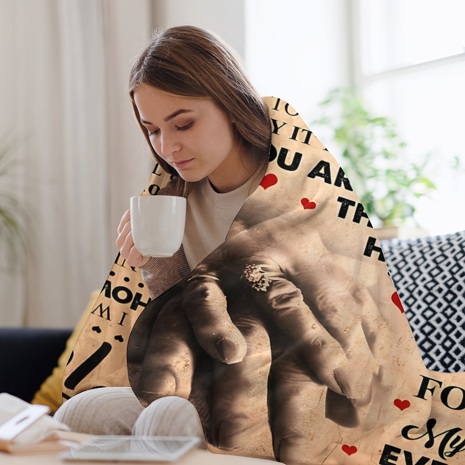 Plush Flannel Blanket for Wife - Husband to Wife Love Message - All-Season Softness for Sofa, Couch, Office, Camping, Bed, Travel, Living Room - Cozy Gift for Friends, Family, Birthday, 80x60in Lootquake LLC