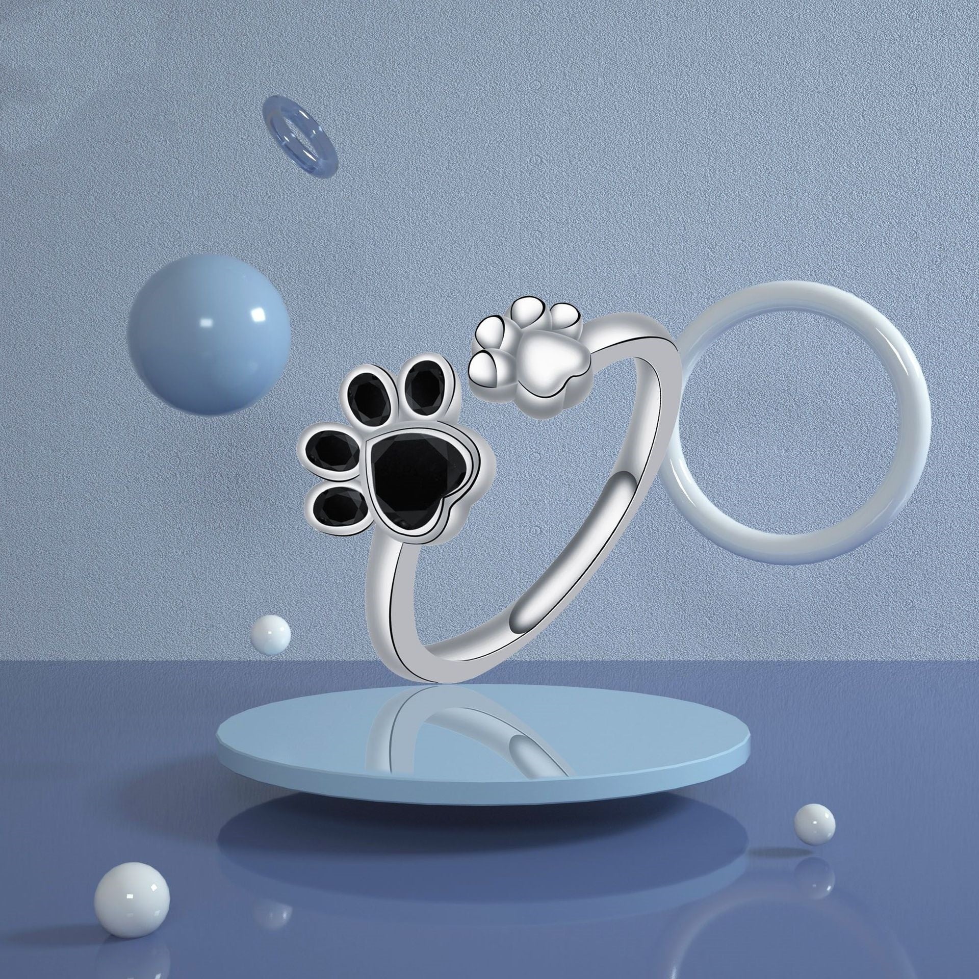 Women's Adjustable Creative Cute Kitten's Paw Ring Pi-Mart