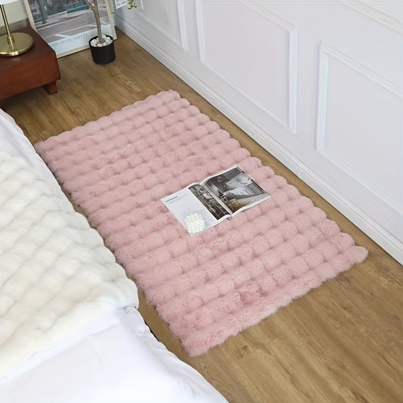 1pc Bubble Velvet Soft Shag Rug - Ultra-Soft Luxury Area Rug for Girls Bedrooms & Living Rooms - Non-Slip, Machine Washable, Colorful Decorative Blanket for Cozy Home Decor, Sofa Mat Lootquake LLC