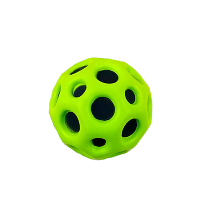 Hole Ball Soft Bouncy Ball Anti-fall Moon Shape Porous Bouncy Ball Kids Indoor Outdoor Toy Ergonomic Design Pi-Mart
