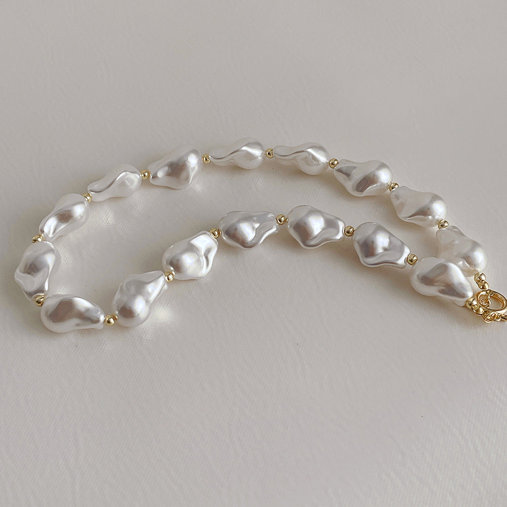 Baroque Pearl Buckle Necklace Pi-Mart